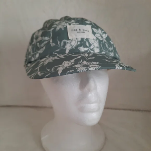 Revolve Rag & Bone Addison Leaf Green floral ripstop baseball hat